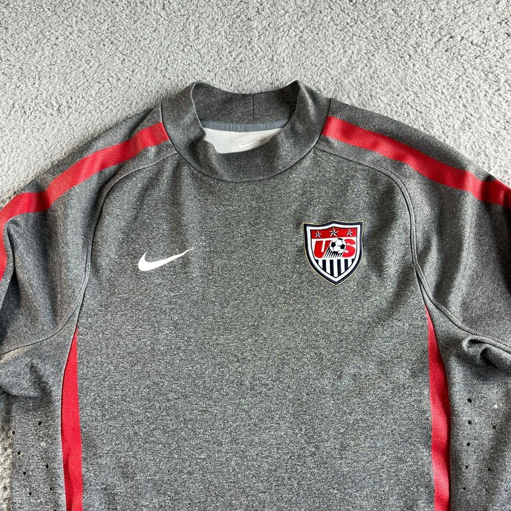 NEW Nike Shirt Mens Medium Gray Athletic Top Team USA Football Dri-Fit Soccer